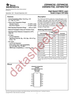 CD74HC32M datasheet  